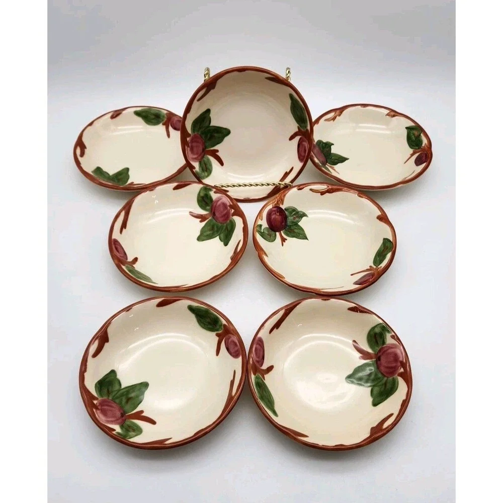 Vntg Franciscan Apple Set (7) Berry Bowls 5